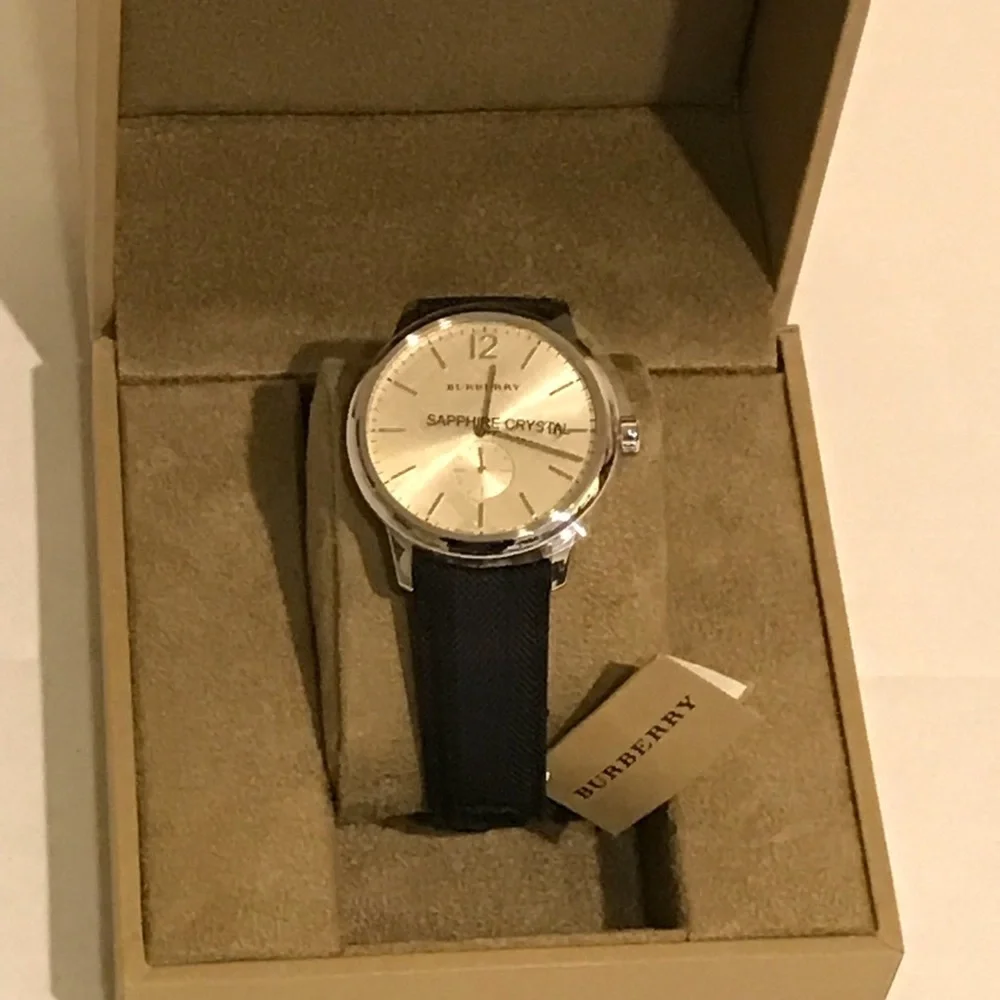 Men's BU10008 Check Stamped Round Dial Watch, 40mm